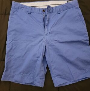 Ralph Lauren Men's Light Blue Flat Front Cotton Shorts